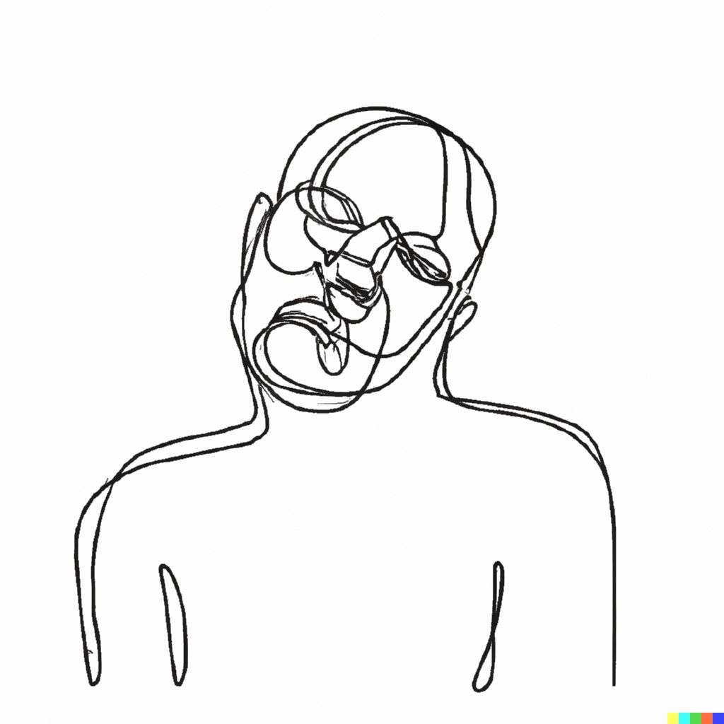 a representation of anxiety, one-line drawing